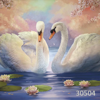 Две белых лебедя