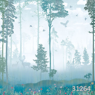 Foggy forest blue