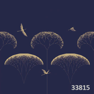 Trees and birds blue