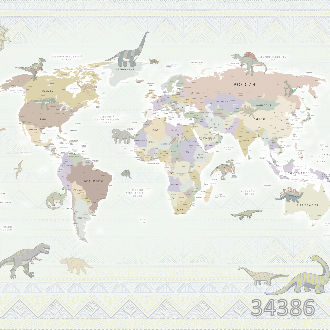 Карта мира - Динозавры 2