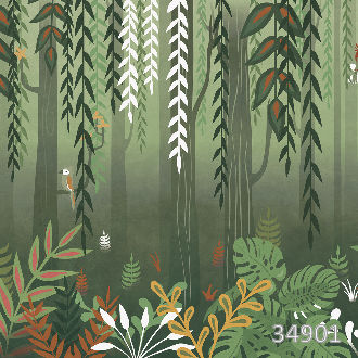 Parrots on the branches